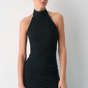 Small Wilfred Dress Sleek drapey jersey halter maxi dress